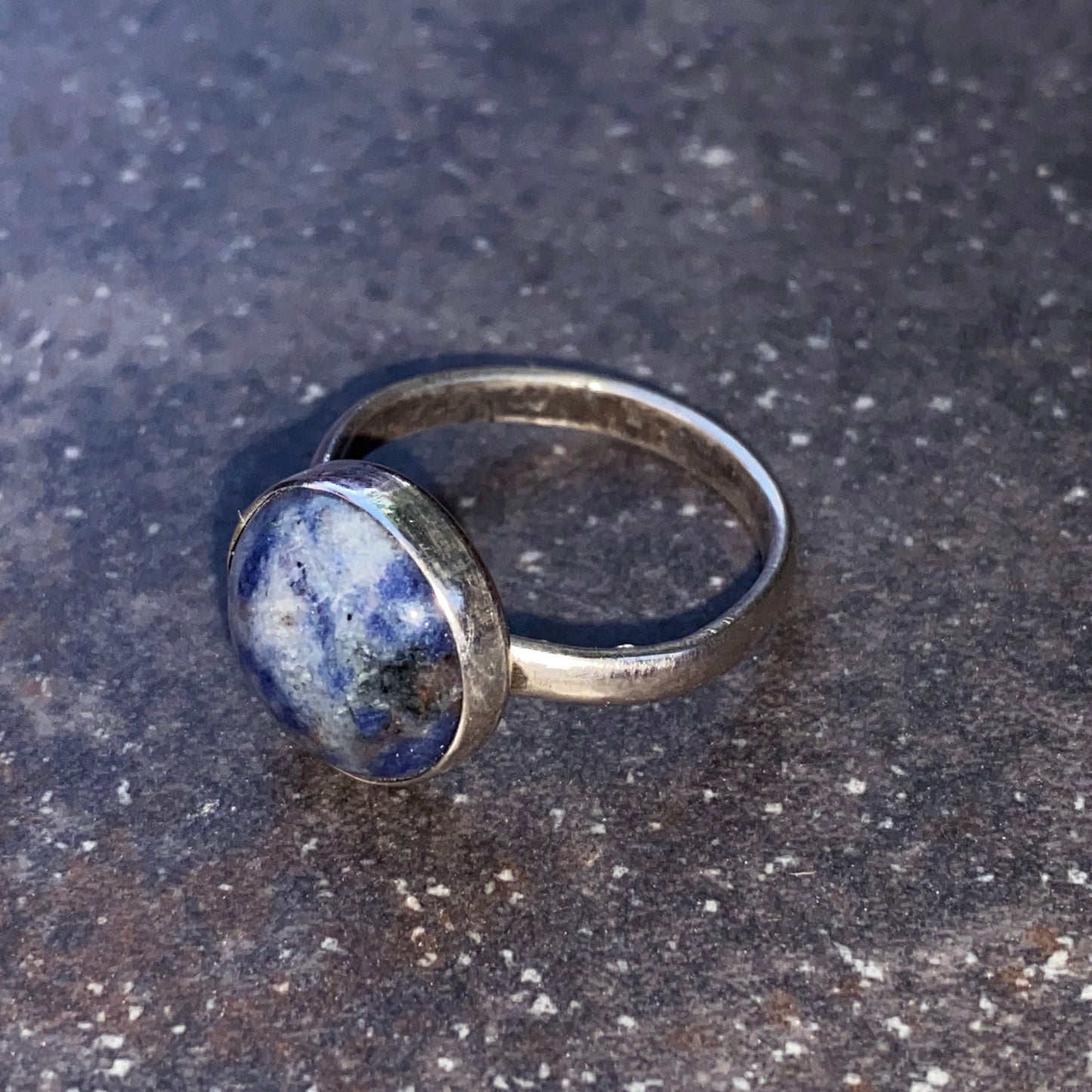 Sodalite gemstone Sterling Silver Ring