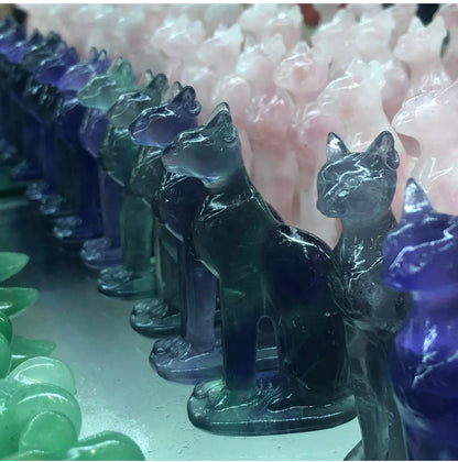 Fluorite Kitty Cat Figurine