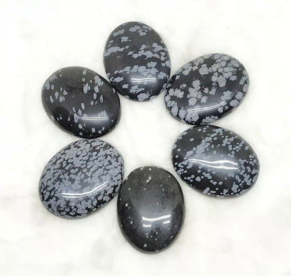 Natural Snowflake Obsidian Worry Stone