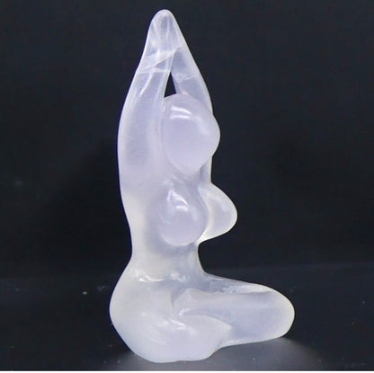 Natural Fluorite Yoga crystal Figurine