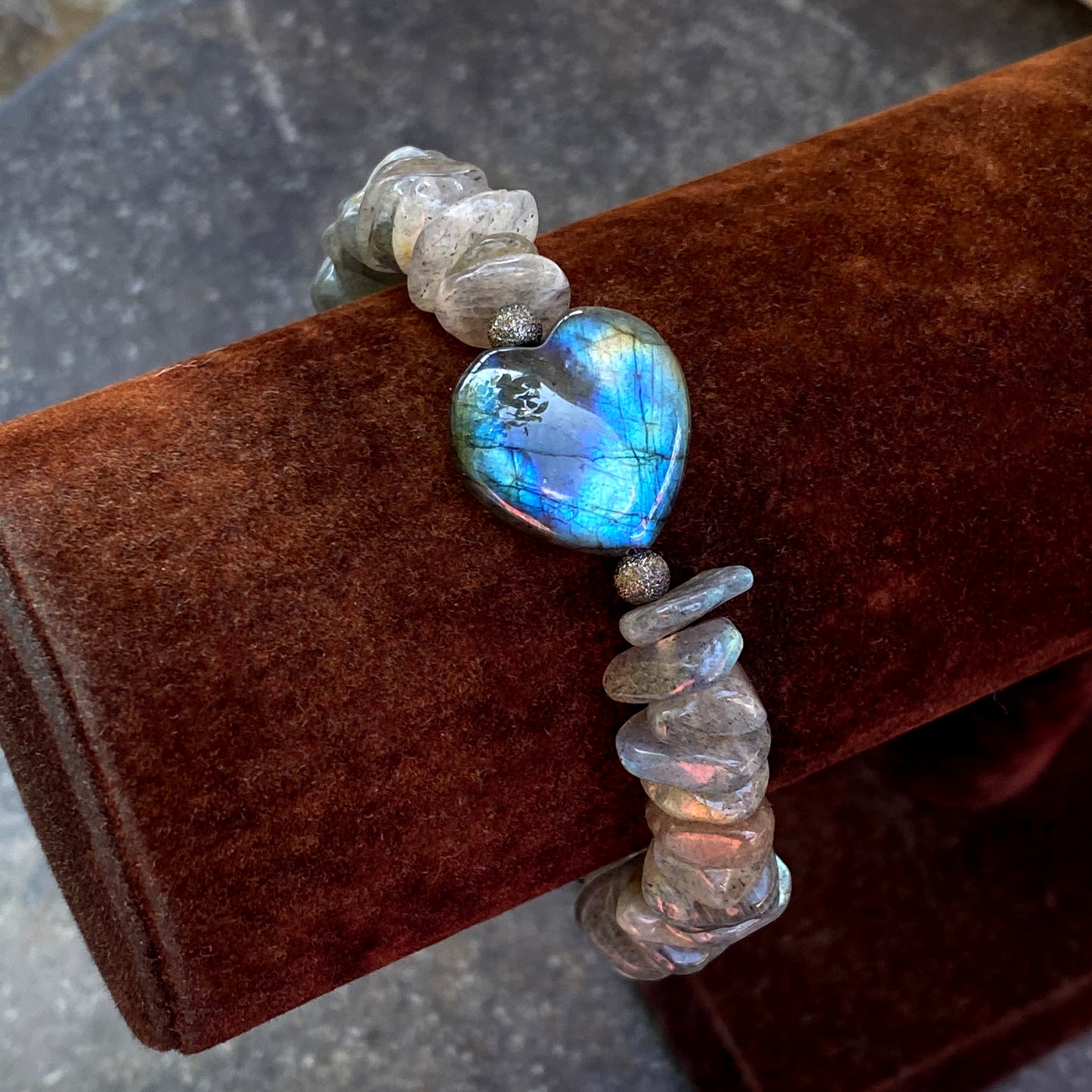 Labradorite Heart clasp Bracelet