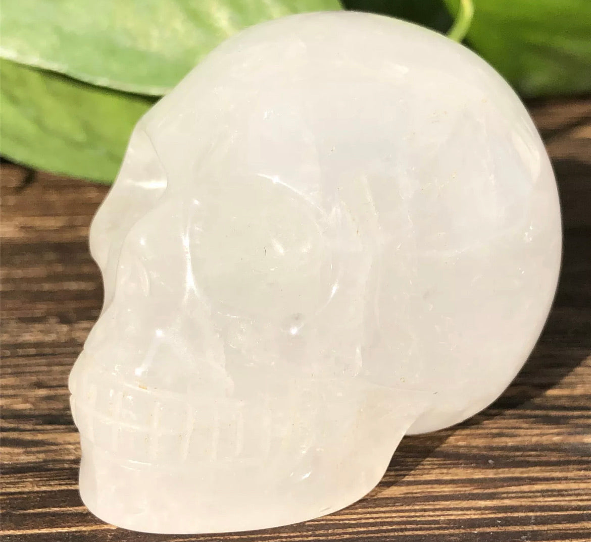 Natural Clear Quartz gemstone Skull