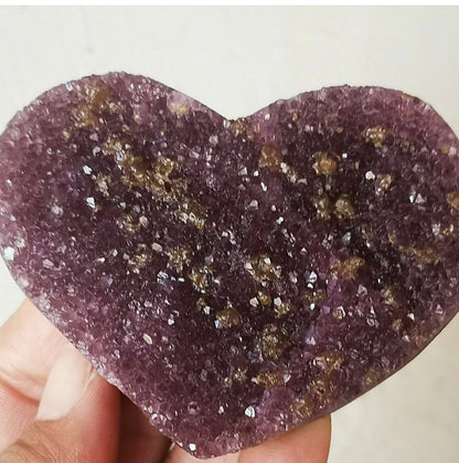 Uruguayan Amethyst Geode Clusters Heart Crystal 100% Natural