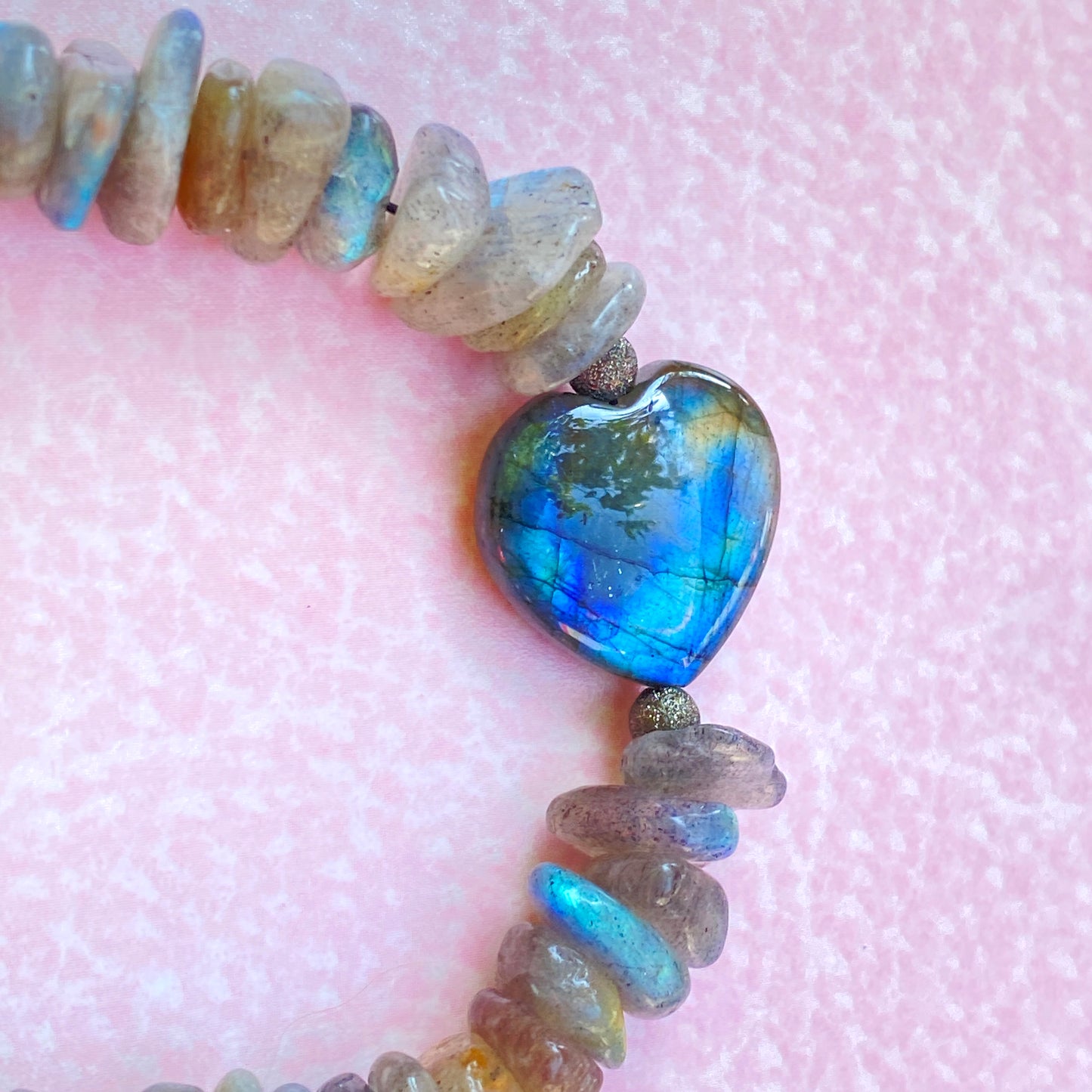 Labradorite Heart clasp Bracelet