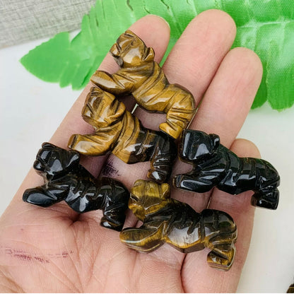 Natural Tiger Eye gemstone carved tiger figurine