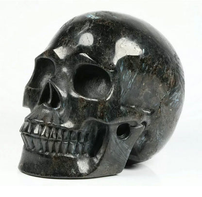 Natural Astophyllite Carved Crystal gemstone Skull figurine
