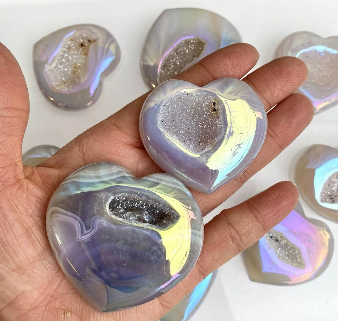 Angel Aura Agate gemstone Crystal Heart