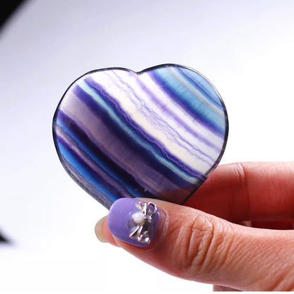 Natural Rainbow Fluorite Heart Gemstone