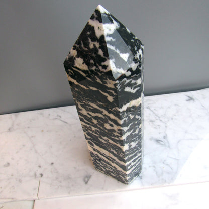 Natural Zebra Jasper gemstone Tower Tower Point Obelisk