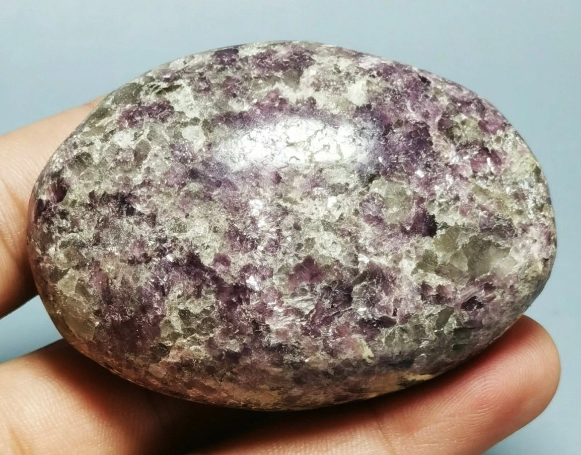Lepidolite Lithium Mica Polished Palm Stone