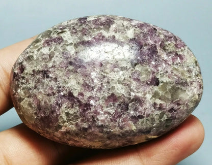 Lepidolite Lithium Mica Polished Palm Stone