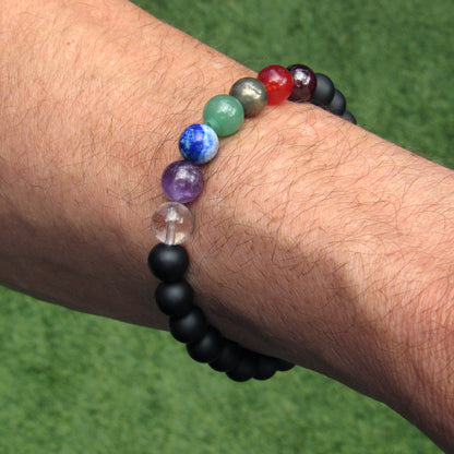 Men’s gemstone Chakra stretch Bracelet