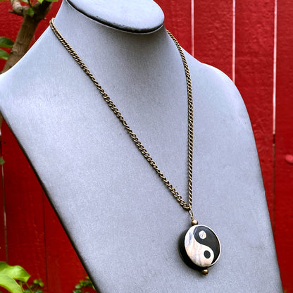 Yin Yang necklace on Brass Chain