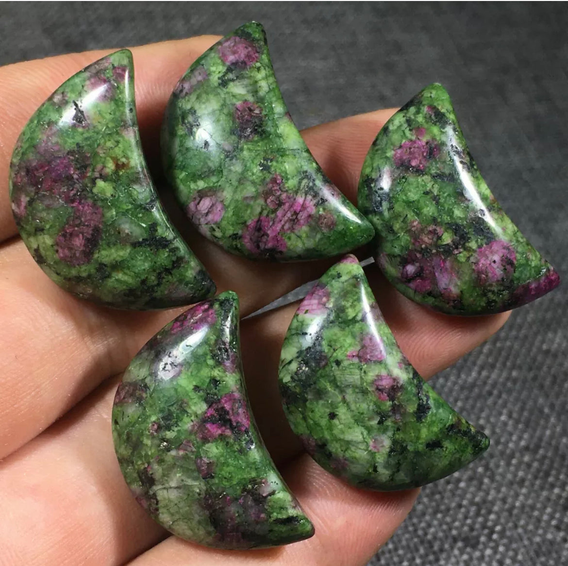 Natural Ruby Zoisite gemstone Moon