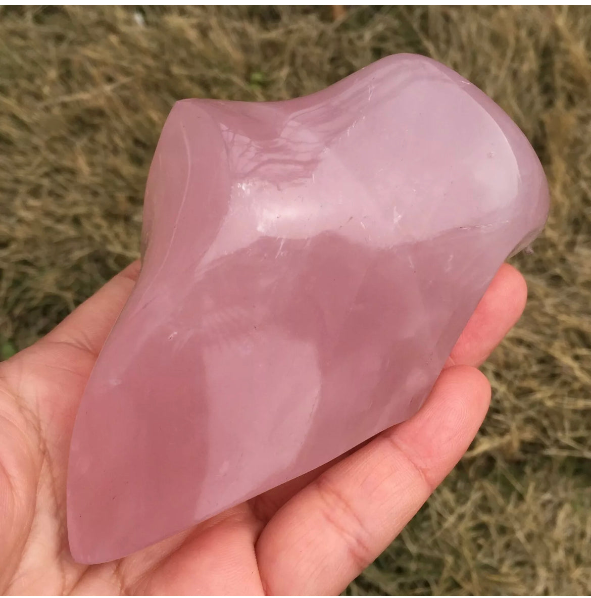 Natural Rose Quartz Flame Shaped Crystal