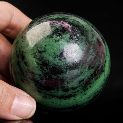 Natural Ruby zoisite crystal ball semiprecious sphere gemstone reiki healing