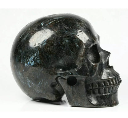 Natural Astophyllite Carved Crystal gemstone Skull figurine