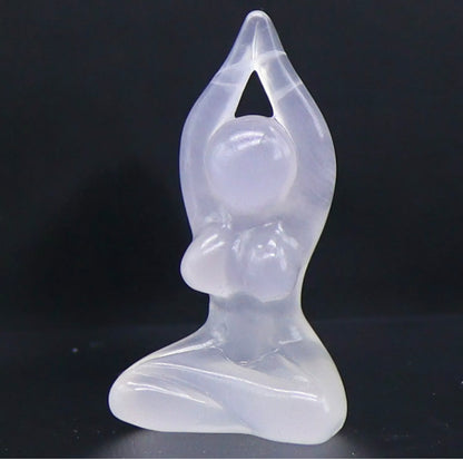 Natural Fluorite Yoga crystal Figurine