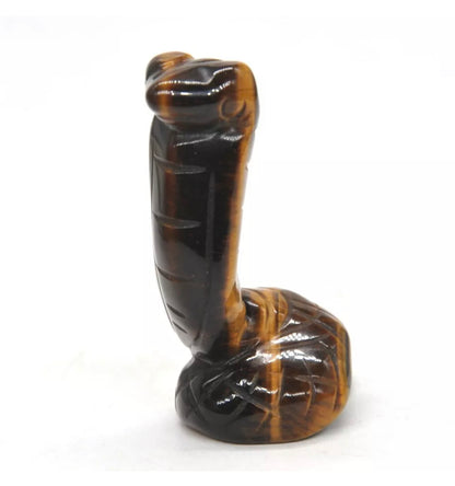 Natural Tiger Eye Crystal Snake Figurine