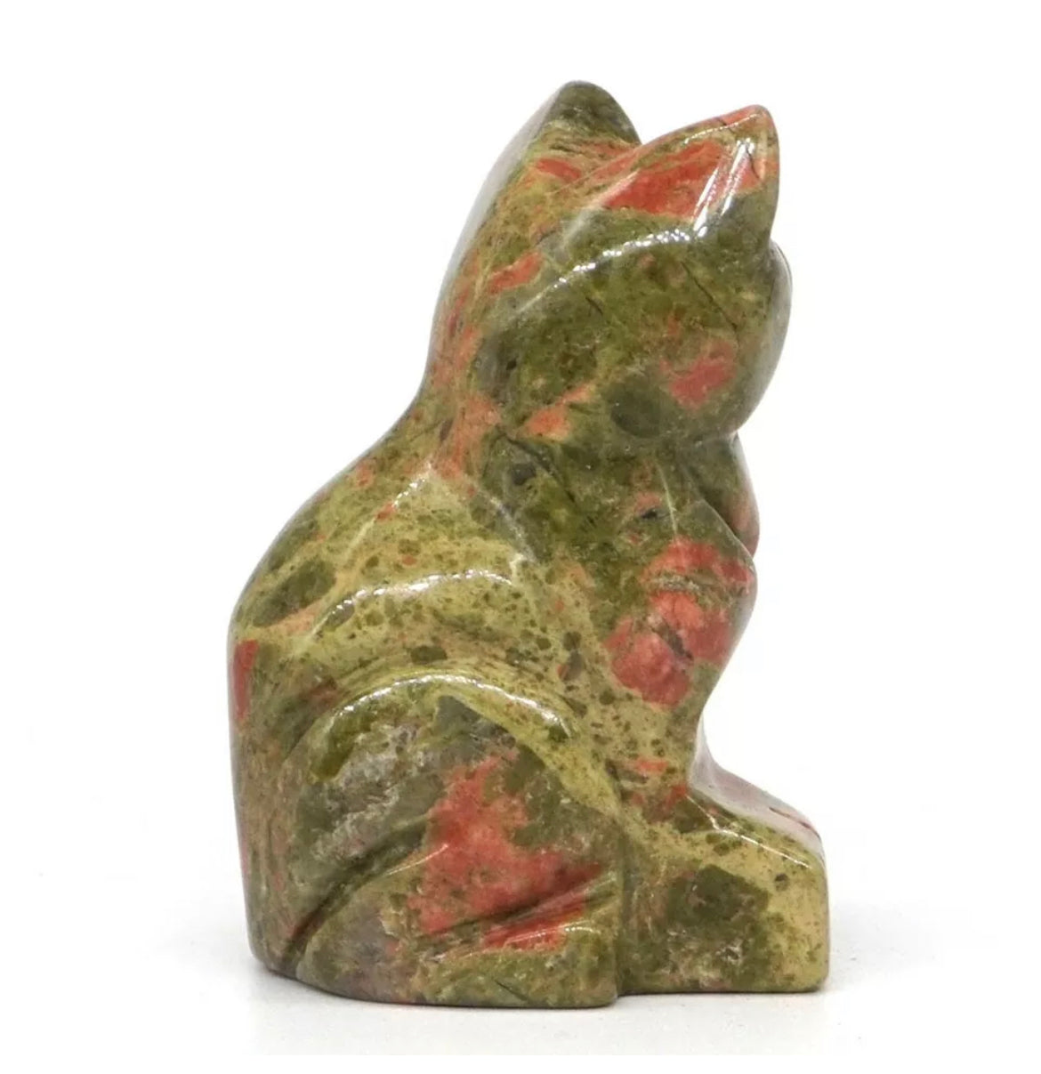 Natural Unakite Kitty Cat