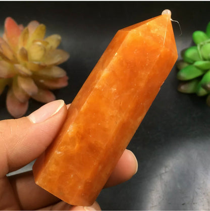 Natural Orange Calcite Crystal Wand