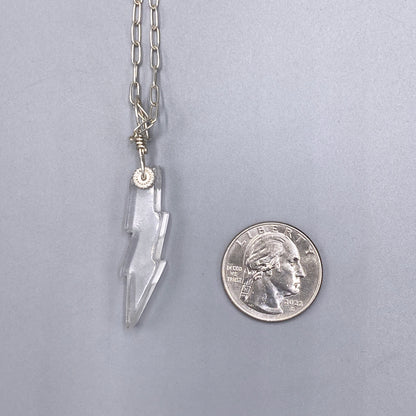 Quartz gemstone Bolt on sterling silver Necklace