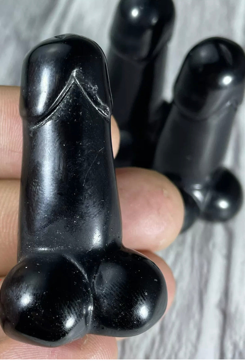 Natural Black Obsidian Penis