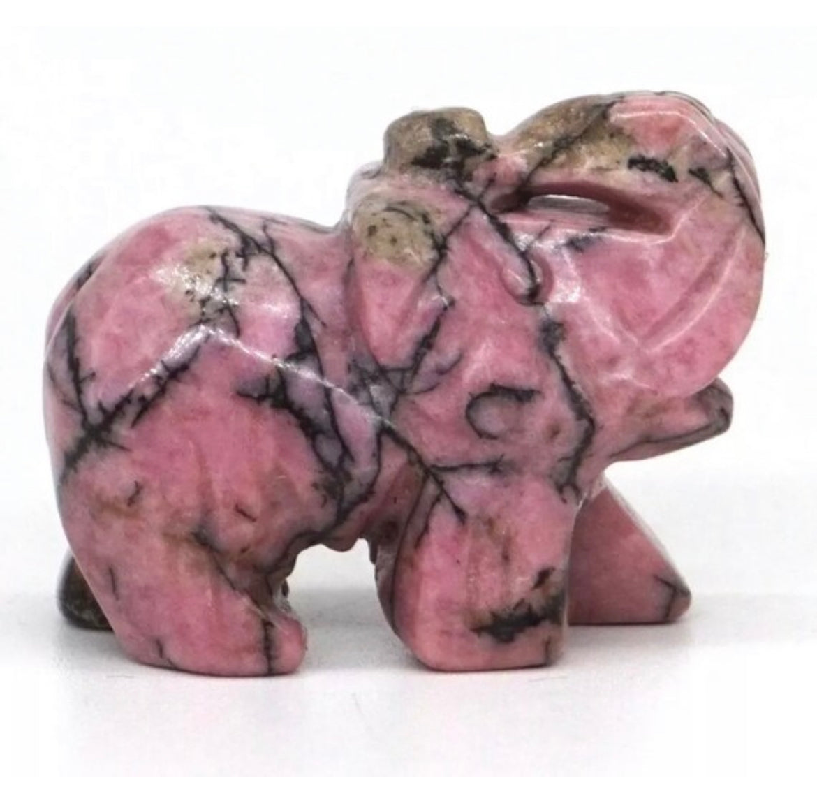 Natural Rhodonite Elephant gemstone crystal Figurine