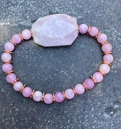 Kunzite and Copper Bracelet