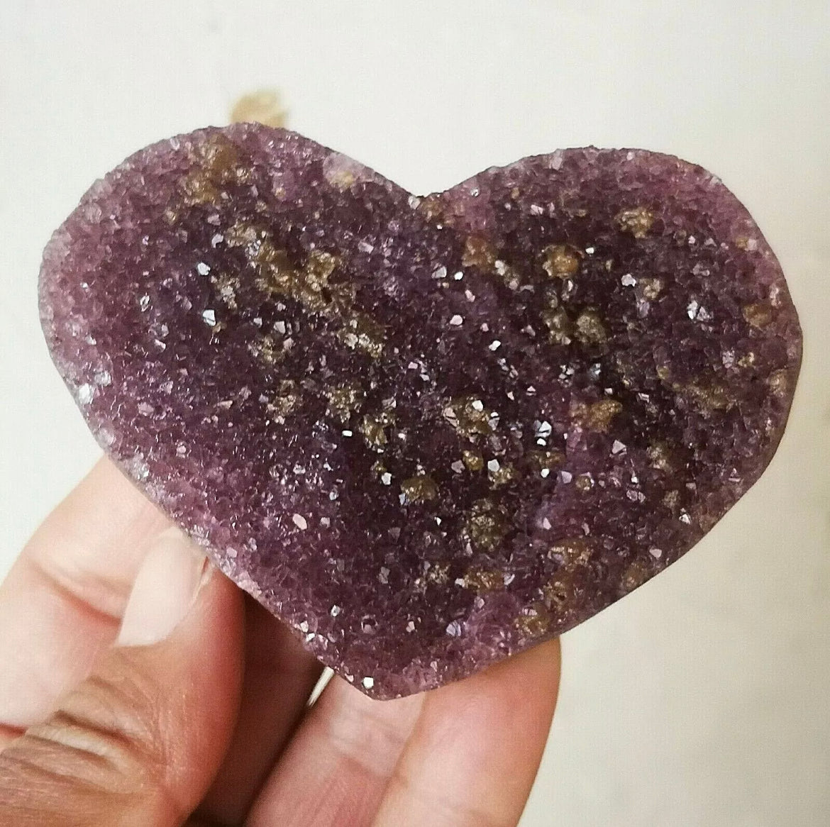 Uruguayan Amethyst Geode Clusters Heart Crystal 100% Natural