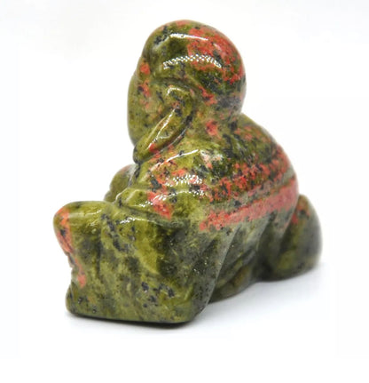 Natural Unakite gemstone crystal Buddha figurine