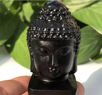 Natural Black Obsidian gemstone Buddha