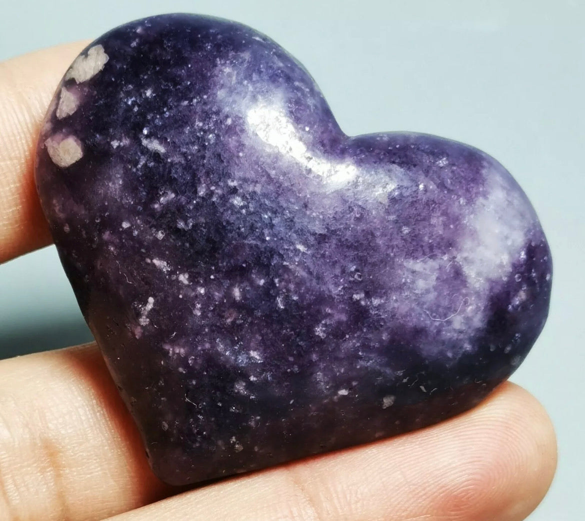 Natural Lepidolite heart