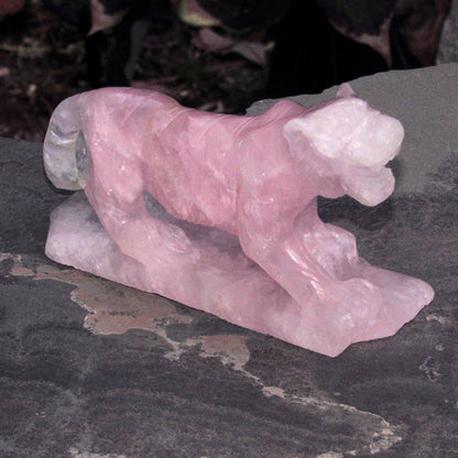 Rose Quartz Gemstone carved Tiger