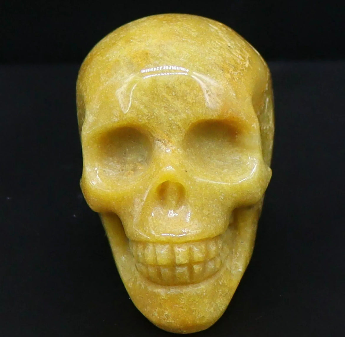 Natural Yellow Agate Skull