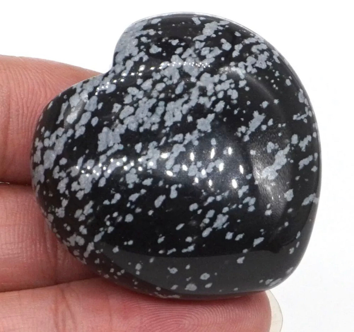 Natural Snowflake Obsidian Heart