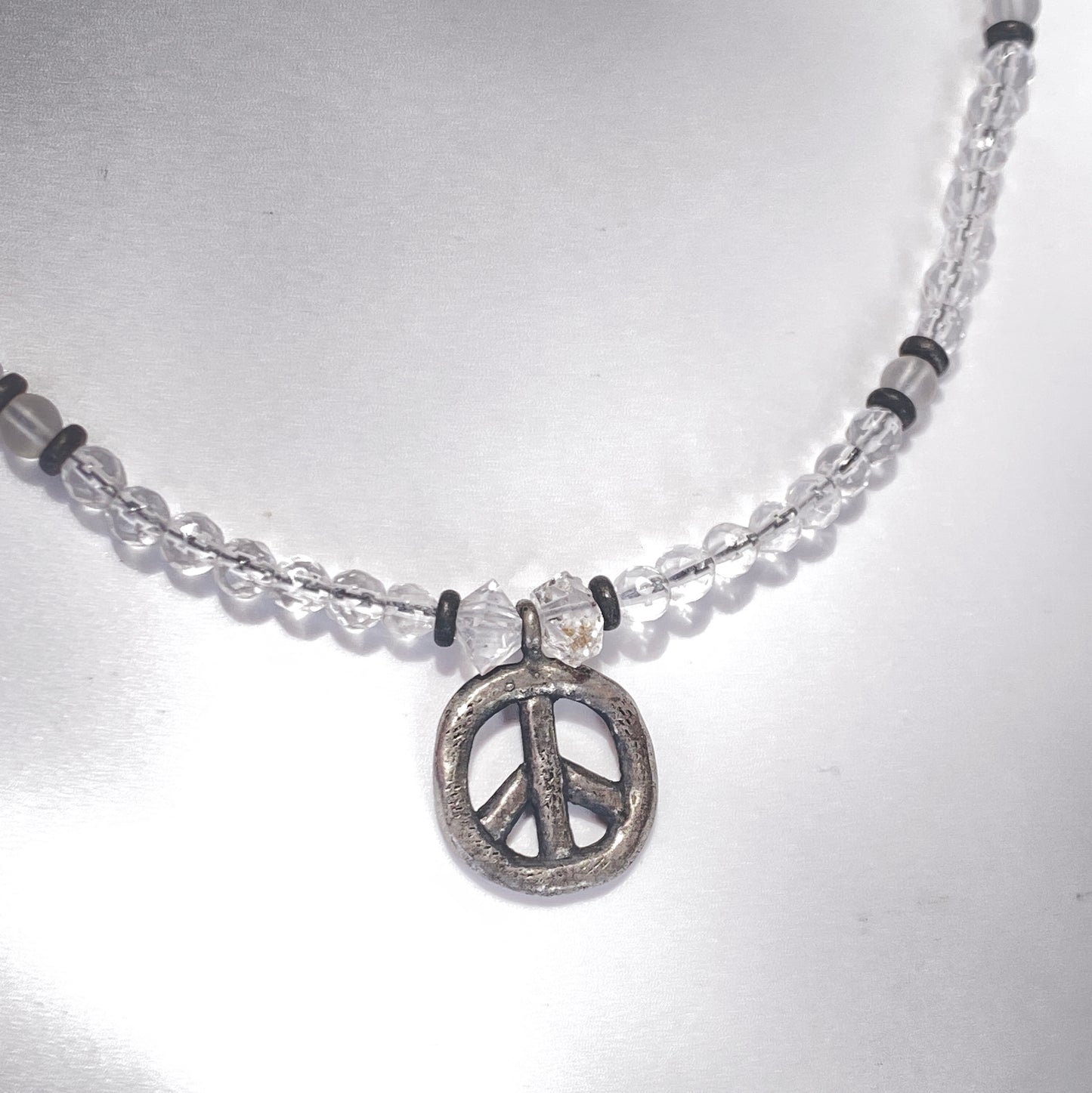 Herkimer Diamond Peace Necklace