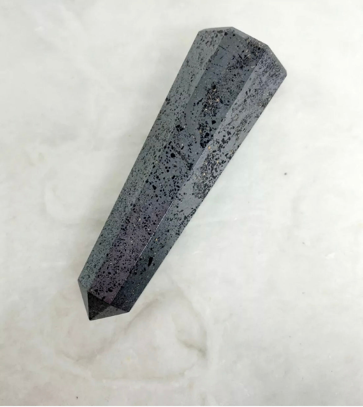 Natural Hematite gemstone tower point healing Wand