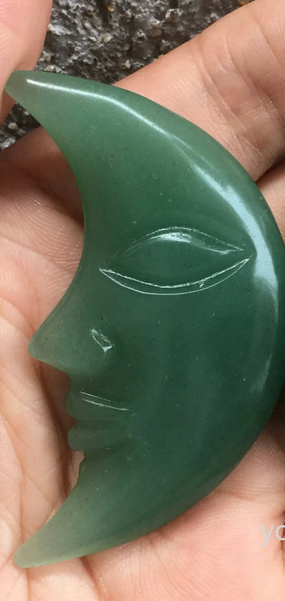 Natural Green Aventurine Crescent Moon