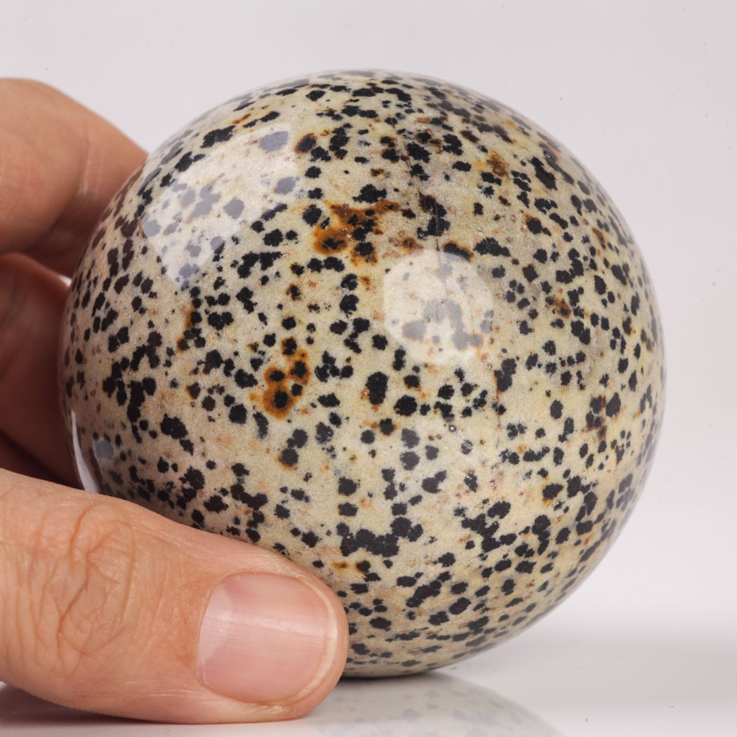 Natural Semiprecious gemstone Dalmatian Jasper crystal Ball sphere reiki healing