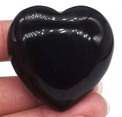 Natural Black Obsidian Heart