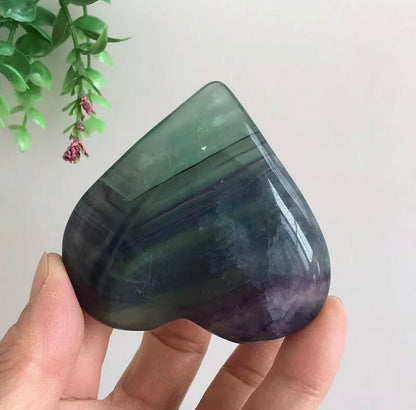 Rainbow Fluorite gemstone Heart