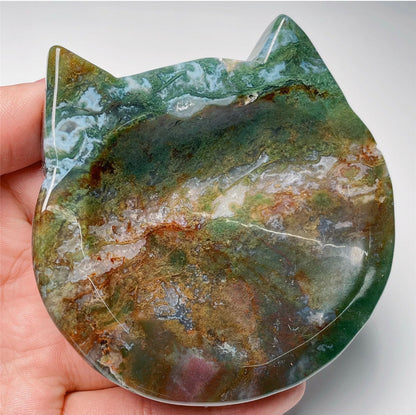 Natural Red Moss Agate Jewelry Dish