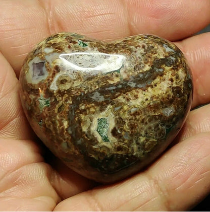 Natural Leopard Print Jasper Heart