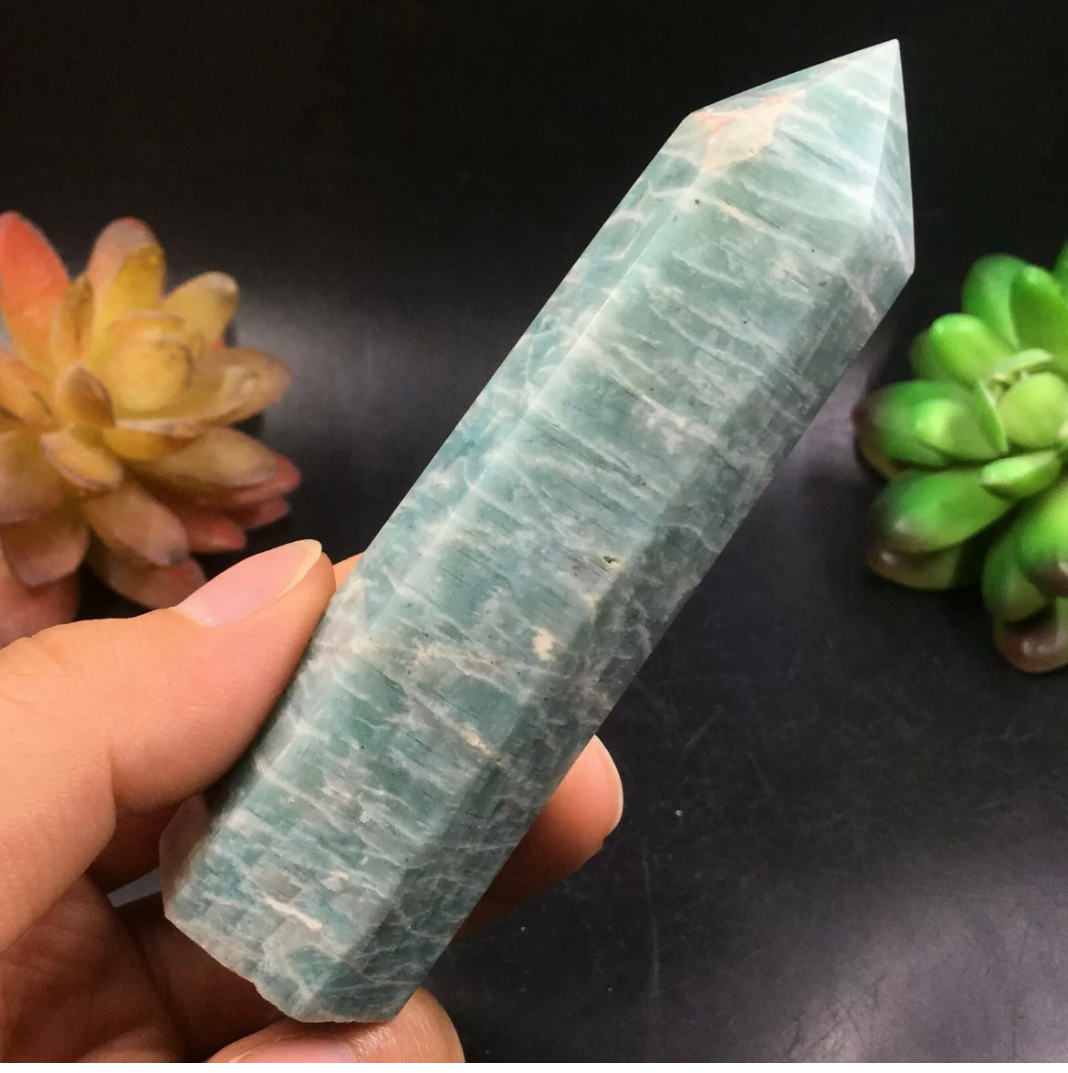 Natural Amazonite Gemstone Crystal Wand