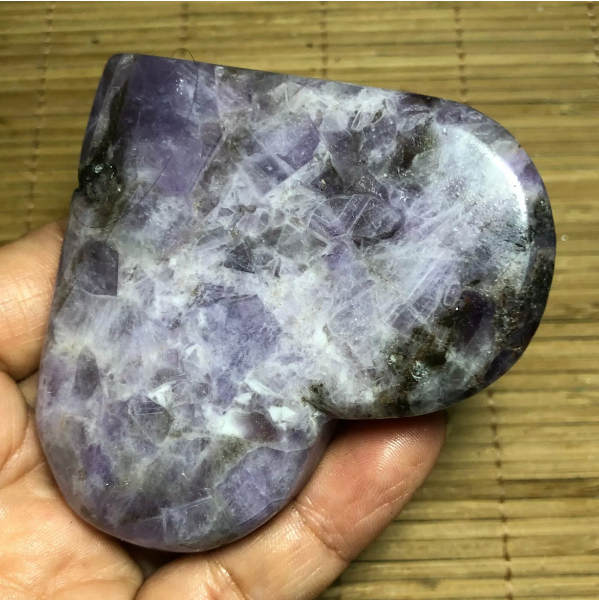 Natural Amethyst Carved Heart