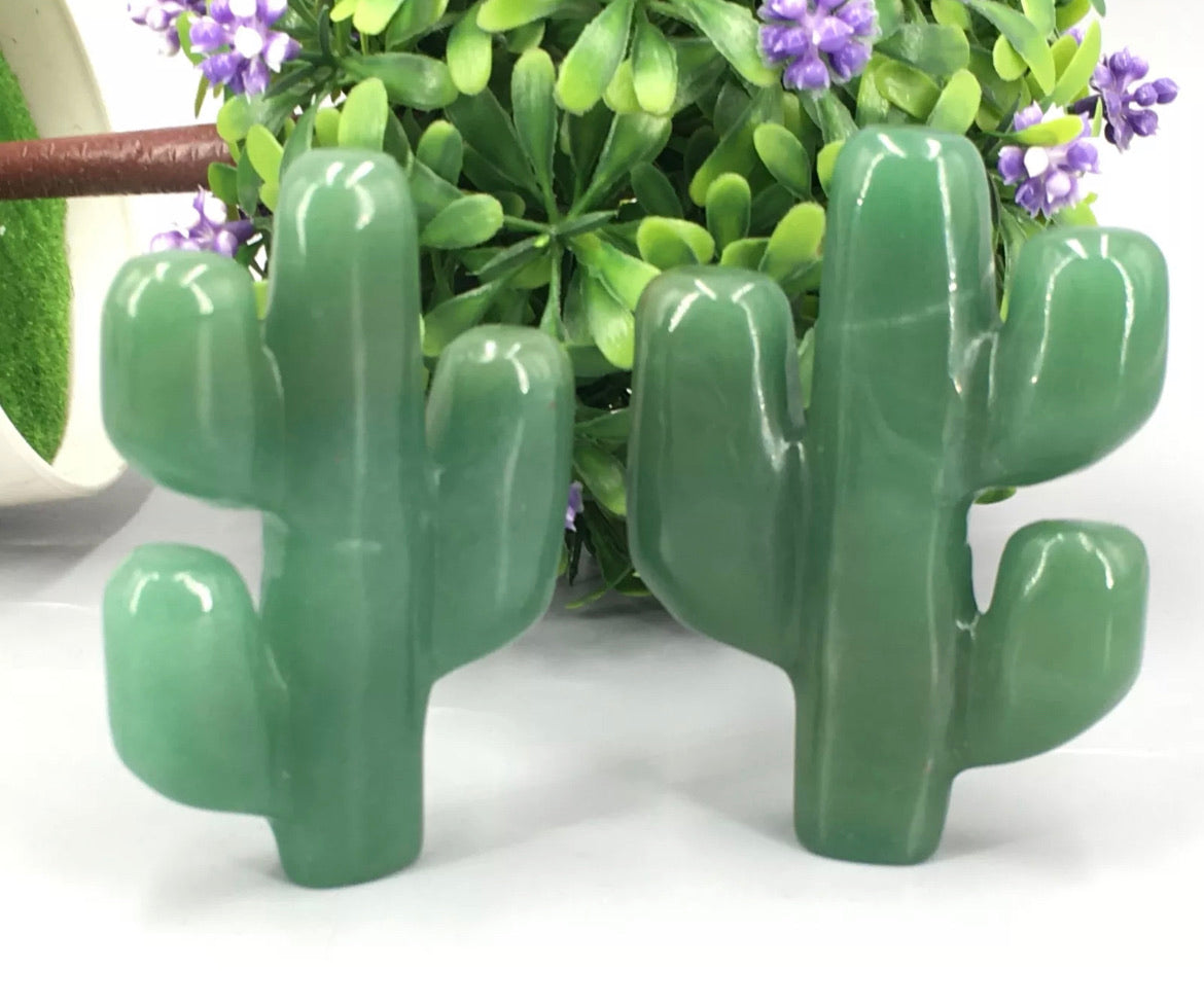 Natural Aventurine Cactus Carved gemstone Crystal