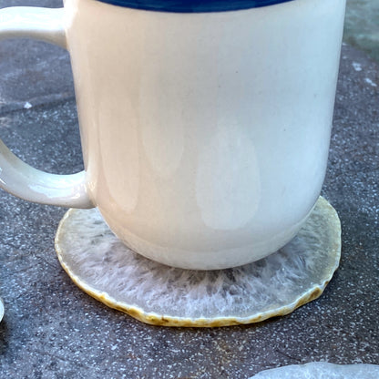 Natural Sliced Agate gemstone Coaster Set