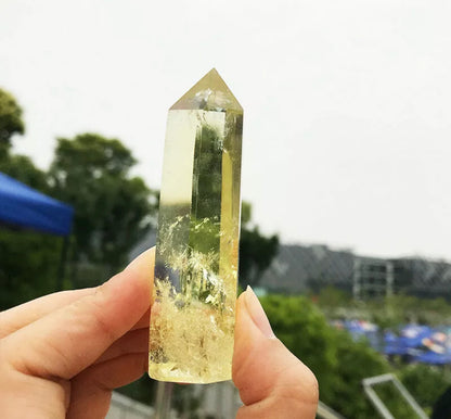 Natural Citrine Quartz Stone Obelisk Healing Crystal Point Wand Reiki