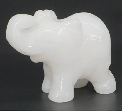 Natural White Jade Elephant